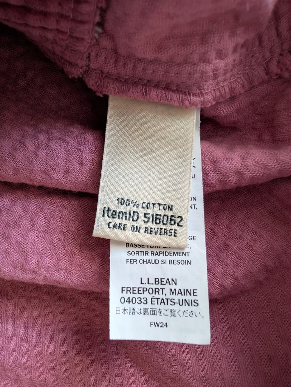 L.L. Bean Pink Corduroy Shirt Jacket Shacket Relaxed Tunic length, size M - Picture 6 of 8
